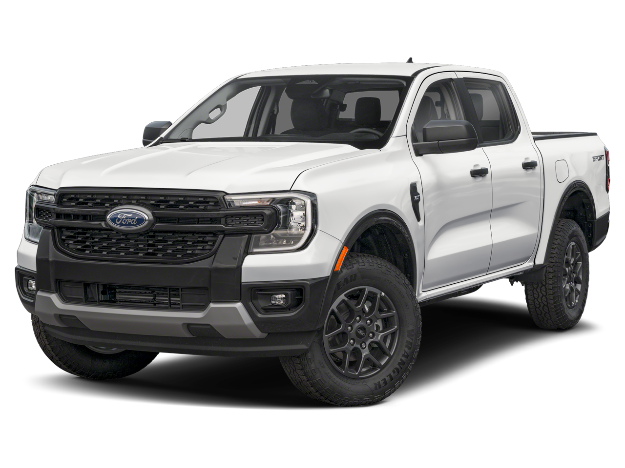 2025 Ford Ranger XLT in Oxford White — front three-quarter view