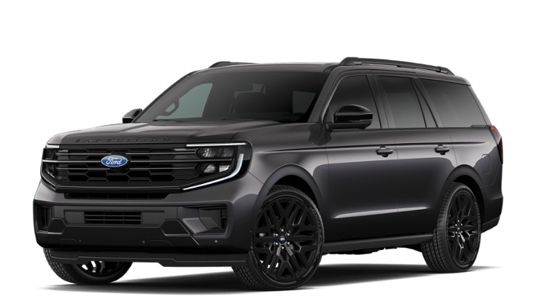 2027 Ford Expedition Platinum in Dark Matter Gray Metallic — front three-quarter view