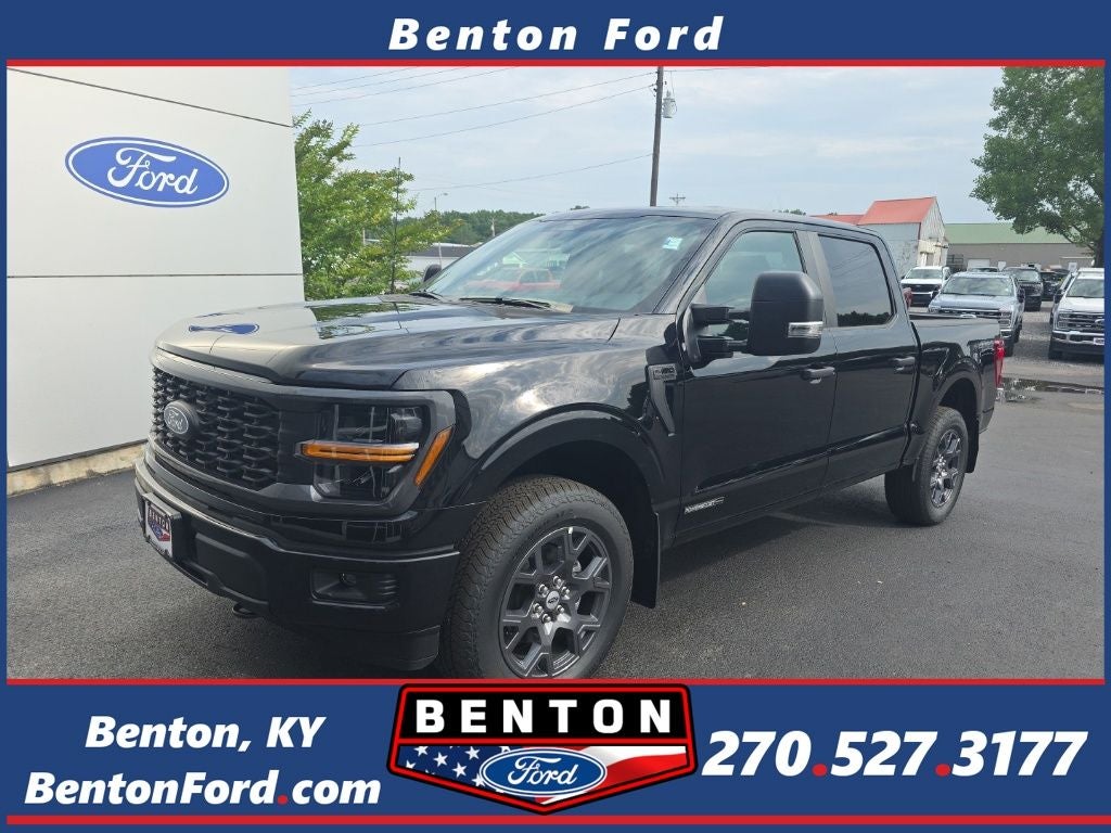 2026 Ford F-150 STX in Agate Black Metallic — front three-quarter view