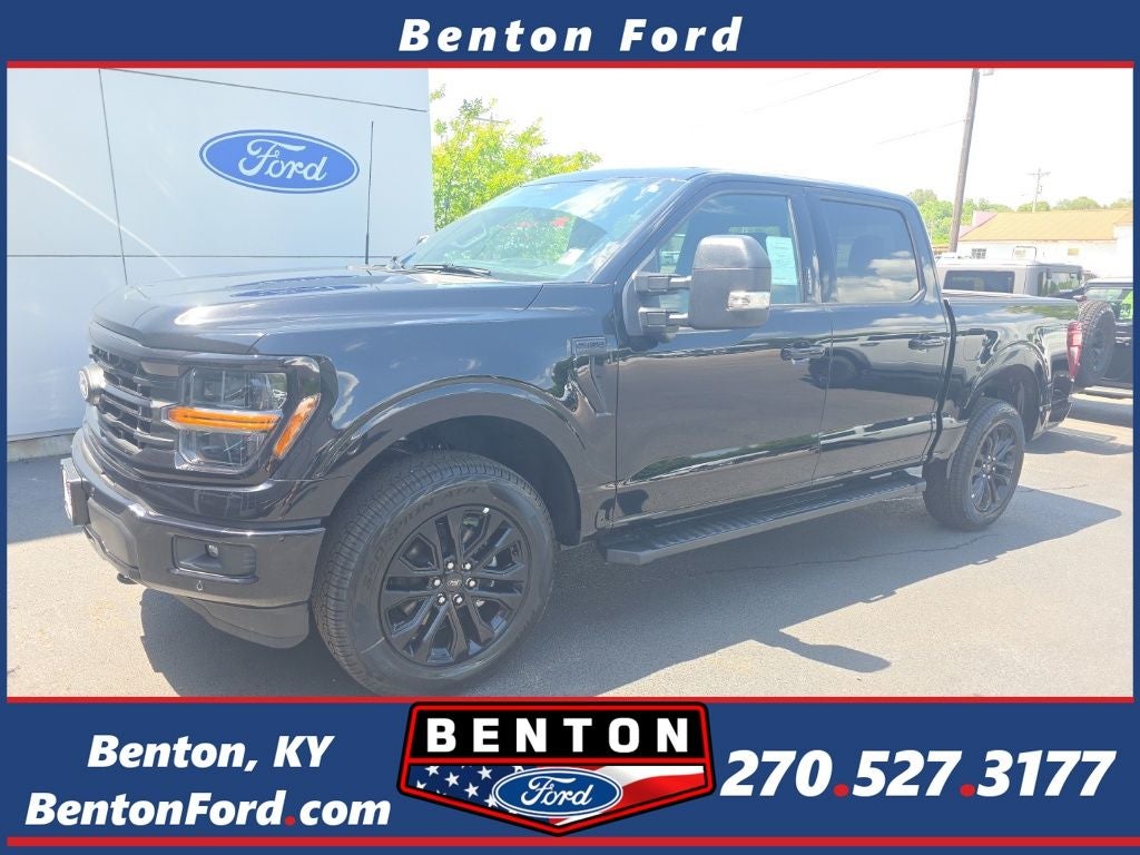 2026 Ford F-150 XLT in Agate Black Metallic — front three-quarter view