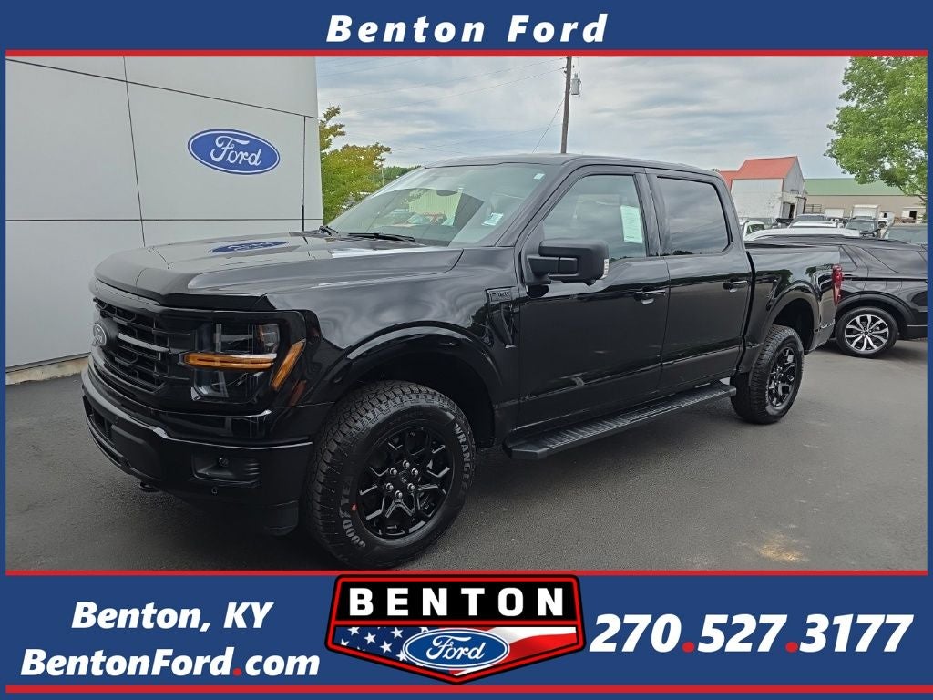 2026 Ford F-150 XLT in Agate Black Metallic — front three-quarter view