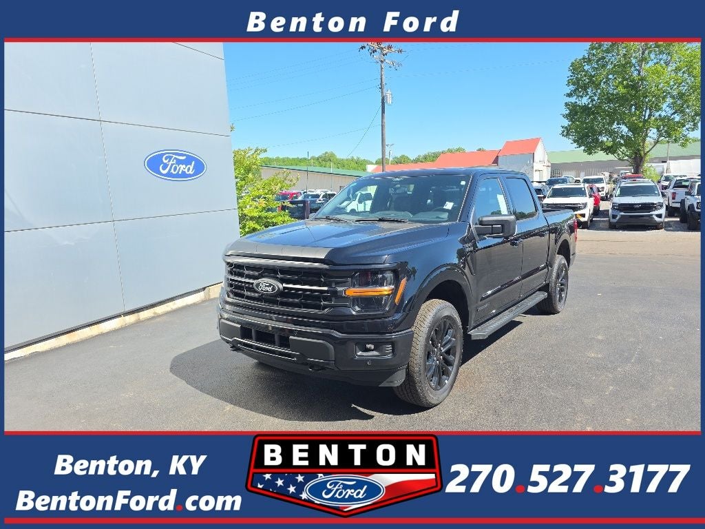 2026 Ford F-150 XLT in Agate Black Metallic — front three-quarter view