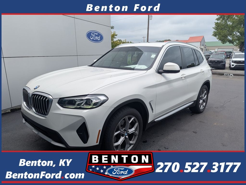 2022 BMW X3 xDrive30i in Alpine White — front three-quarter view