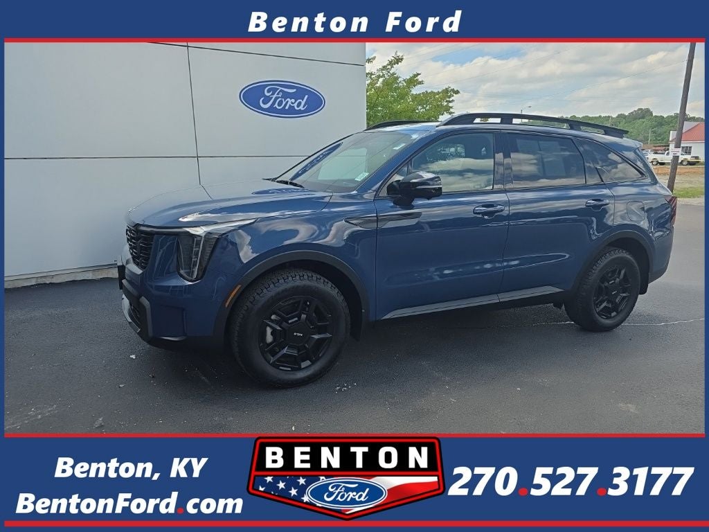 2024 Kia Sorento X-Line SX in Blue — front three-quarter view