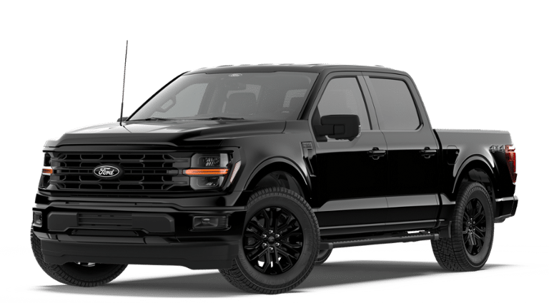 2026 Ford F-150 XLT in Agate Black Metallic — front three-quarter view