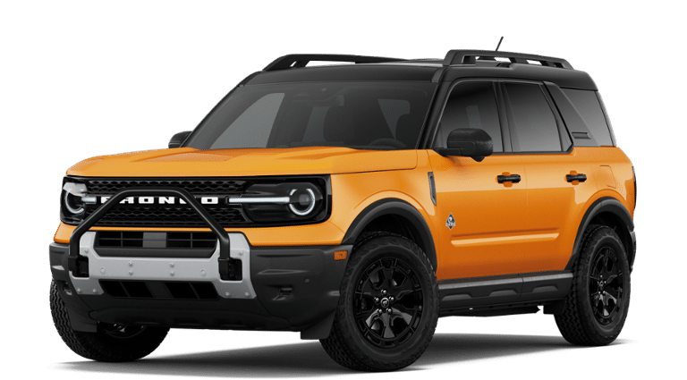 2026 Ford Bronco Sport Outer Banks in Orange Fury Metallic Tri-Coat — front three-quarter view