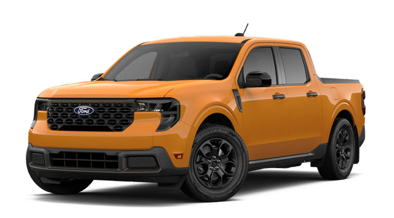 2026 Ford Maverick XLT in Orange Fury Metallic Tri-Coat — front three-quarter view